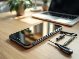 Osoba wpisuje nowy PIN na ekranie smartfona w domowym, spokojnym otoczeniu.