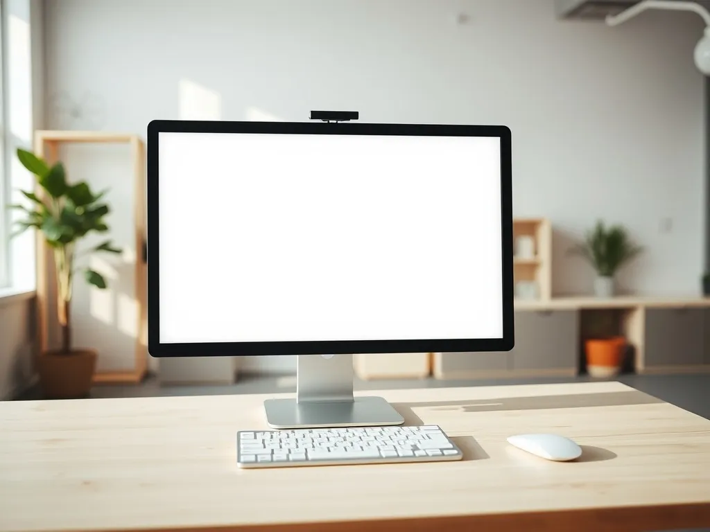 Monitor z dokumentem w Wordzie, znikające kolorowe dymki komentarzy, biurko w jasnym, minimalistycznym biurze.