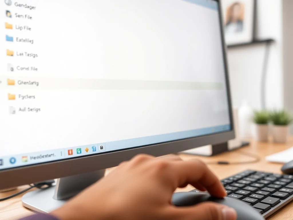 Osoba zaznacza plik w menedżerze plików na komputerze, przygotowując się do zmiany jego rozszerzenia.