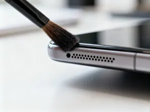 Laptop z porównaniem statycznego portretu i ożywionej animacji twarzy na biurku w przytulnym, nowoczesnym miejscu pracy.